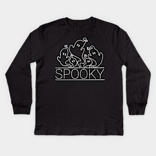 Spooky (White) Kids Long Sleeve T-Shirt